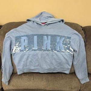 VS Pink cropped suede/velvet hoodie super soft